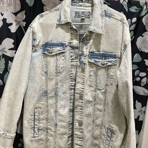 A large mid length jean jacket! Super cute with a dress, shirts, or jeans.